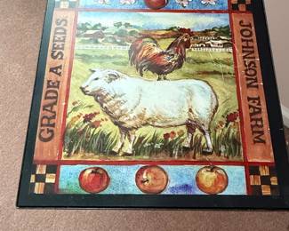 Johnson Farm Rooster and Sheep Side Table