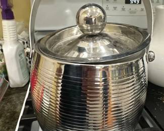 Vintage Hammered Stainless Steel Ice Bucket