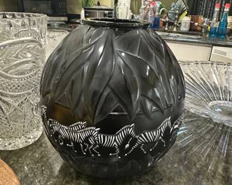 Lalique Tanzania Zebra Vase B