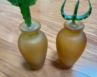 Blown Glass Cactus Perfume Bottles