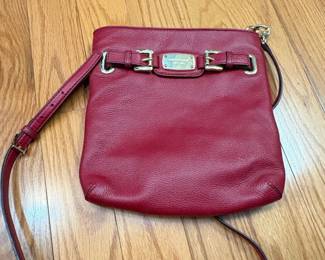 Michael Kors Hamilton Red Leather Crossbody Bag