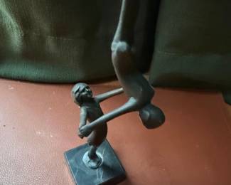 Art Deco Bronze Figurine of Children Playing Leapfrog