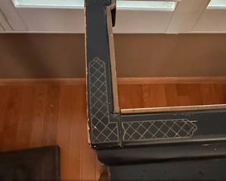 Vintage Chinoiserie Black Lacquer Fireplace Mantel Surround third image