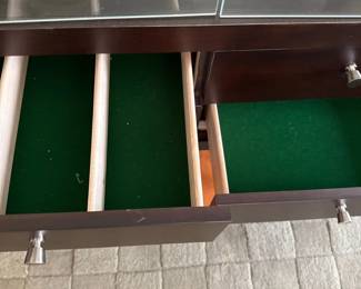 Dark Wood and Glass Display Cabinet with Drawers third image