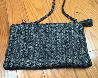 Woven Clutch Handbag with Chain Strap