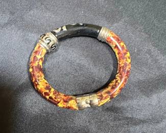 Vintage Bakelite and Metal Bangle Bracelet