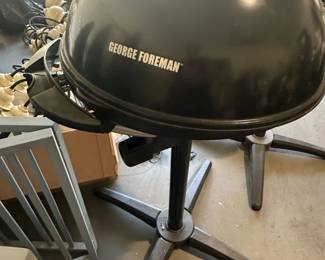 George Foreman Serving Indoor or Outdoor Electric Grill with Stand