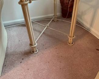 Glass Top Side Table with RopeTwisted Legs