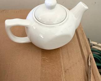 Classic White Ceramic Teapot