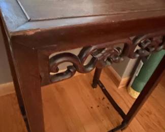 Vintage Chinese Rosewood Carved Small Table second image