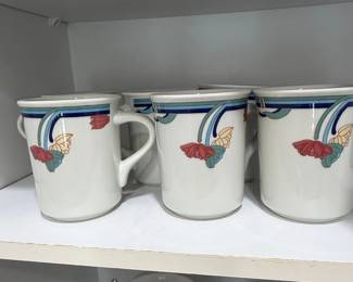 Vintage Rego Trio Pattern Coffee Mugs