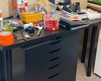 IKEA desk sections and 6 drawer storage