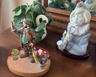 Lladro -Sad Note & Coco-Cola Clown Figurine