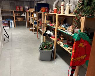 Housewares, decorations, shop vac, humidifier, luggage, outdoor lights, etc.
