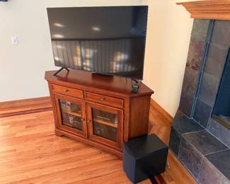 Tv, entertainment center, cds