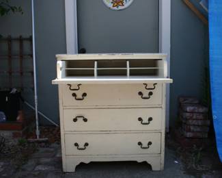 Antique Painted Secretary Desk with Three Drawers