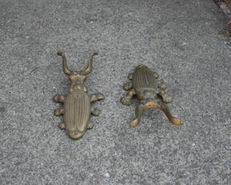 Pair of Brass Beetle Boot Jacks