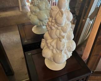 Large Blanc de Chine Ceramic Fruit Topiary Sculpture