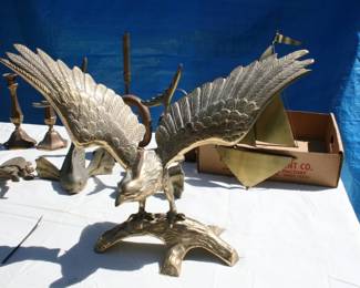 Brass Eagle with Sailboat Motif