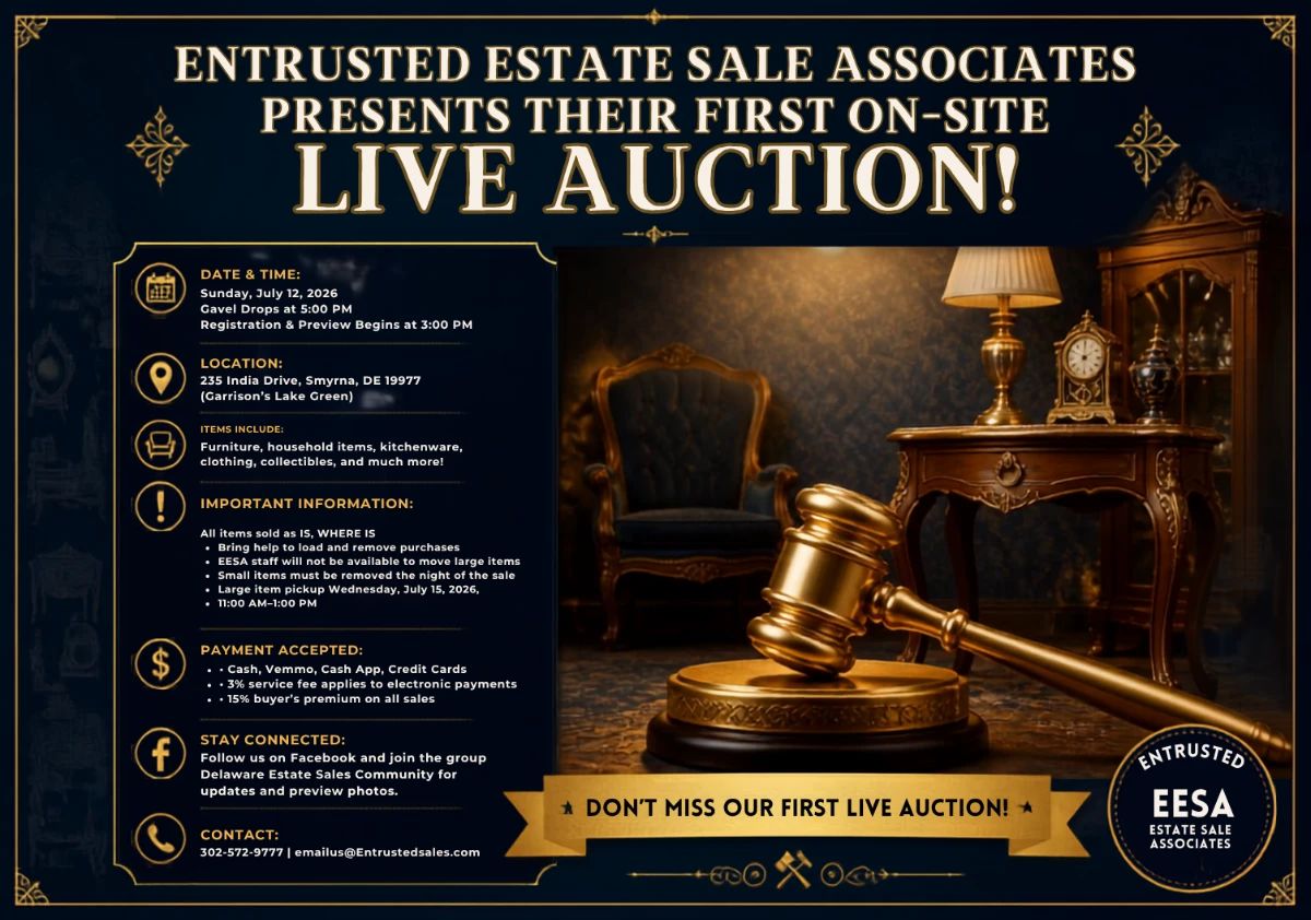 Entrusted Estate Sale Live Auction Flyer