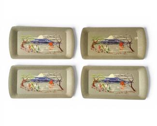 Four Kentley Trays w Japanese Inspired Design