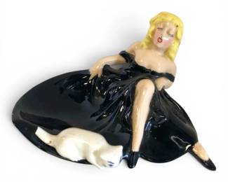 Blonde Pinup Girl Ceramic Trinket Dish
