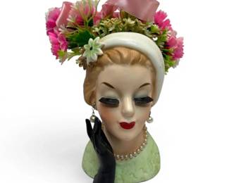 Ceramic Lady Head Flower Vase