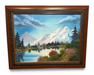 Mountain Landscape Oil Painting, Signed by Sandra Hill