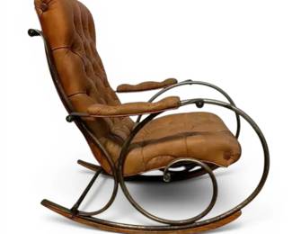 MidCentury Lee Woodard Tubular Tufted Rocking Chair