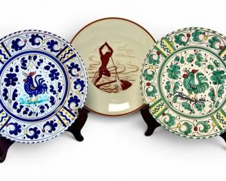 Deruta HandPainted Italian Ceramic Rooster Dishes Limgoes Porcelain Plate