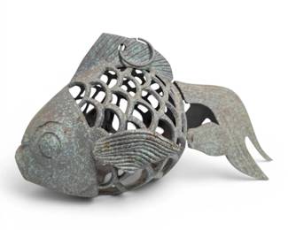 Cast Iron Koi Fish Lantern