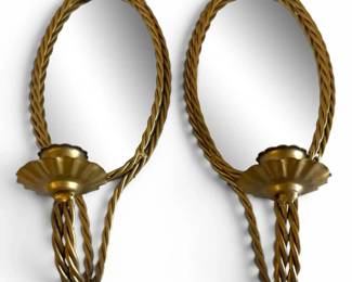 Braided Metal Wall Mirror Candle Holder Sconces