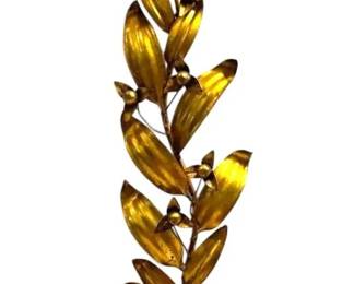 Italian Gilt Tole Leaf Berry Candle Wall Sconce