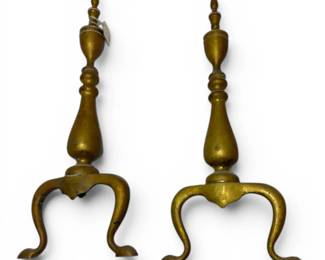 Vintage Brass Fireplace Andirons