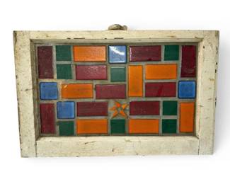 Rustic Mosaic Tile Wooden Frame Window