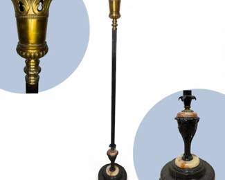 Brass Floor Lamp W Marble Base