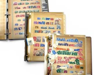 Three 1900s Postage Stamp Binder Collections