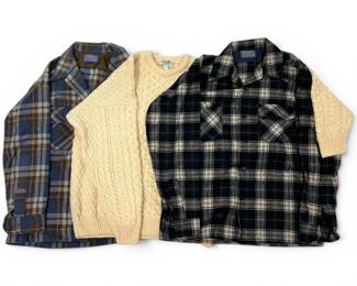 Vintage Pendleton 100 Wool Mens Flannel Shirts Carraig Donn Irish Sweater