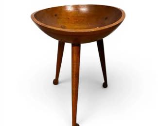 Rustic Wooden Tripod Dough Bowl