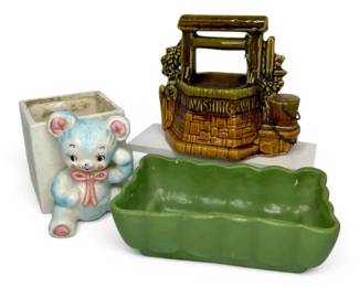 McCoy Wishing Well Pottery Planters