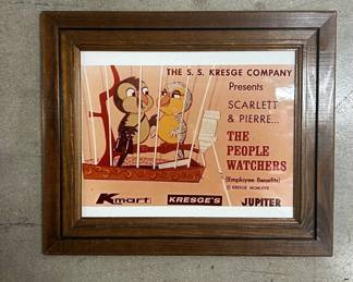 Lot #59 1967 Kmart SS Kresge People Watchers Employee Benefits Promo Framed Print