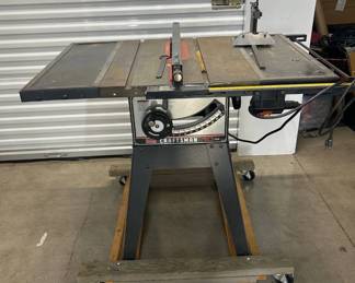 Lot #67 Sears Craftsman 10 Inch Table Saw with Rip Fence Rolling Stand Woodworking