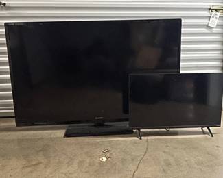Lot #78 Sharp Aquos LC-60LE832U 60" LCD TV + Vizio 24" LED TV Flat Screen Bundle