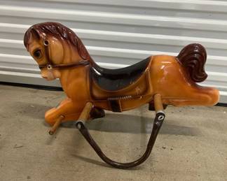 Lot #74 Vintage Wonder Horse Spring Ride-On Rocking Toy Bouncy Horse 1960s 1970s Plastic