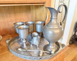 vintage pewter set