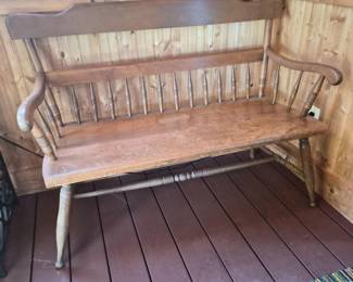 80 VintageWindsorStyleCountryWoodEntrywayBench