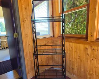75 IronBakersRackwithGlassShelving