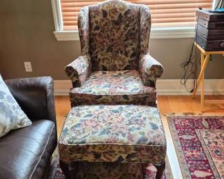 90 WoodmarkOriginalsFabricWingbackChairFootRest