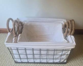 121 NestingMetalStorageBasketswithCottonLining