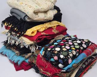 113 AssortmentofWomensScarvesDesignerWoolMohairSilkMix